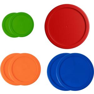 Replacement Lids for Pyrex Glass Food Storage Containers Round Plastic (2) 7202-PC 1 Cup Green (2) 7200-PC 2 Cup Orange (2) 7201-PC 4 Cup Blue (1) 7402-PC 6/7 Cup Red (Bundle 3)