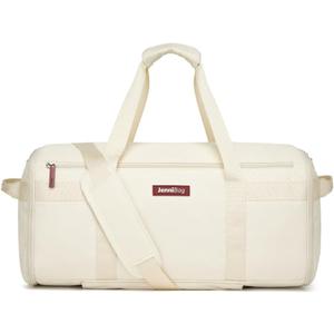 Convertible Travel Bag for Women, 60L Weekender Garment Duffel Carry-On with Shoe Compartment, Trolley Sleeve, Durable Water-Resistant Overnight Bag (Classic, Beige)