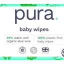 Pura Natural Sensitive Baby Wipes, 99% Water, Unscented & Hypoallergenic, Suitable for Sensitive & Eczema-prone Skin, Fragrance Free & Hypoallergenic, EWG Verified, 1 Pack of 60 Wet Wipes