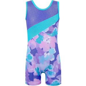 HOZIY Leotards for Girls Gymnastics Kids Children Biketard Snowflake Ribbon Blue Purple Hot Pink Sparkle 160