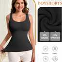 Compression Tank Tops Shapewear For Women Slimming Camisole Tummy Control Tube Tops Body Shaper (Black, M)