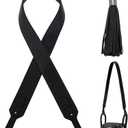 PH PandaHall 39.4 inch Wide Leather Bag Strap, Crossbody Strap Black Leather Purse Straps Shoulder Bag Handle Adjustable Replacement Straps with Tassel Pendant Alloy Spring Buckle