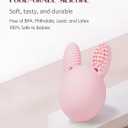 Teether Baby Teething Toy Rabbit Egg Rattle Toy Teething Pain Relief for Babies Boys Girls - Pink