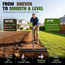 Lawn Leveling Rake for Soil,30x10 in Head,74 in Adjustable Handle