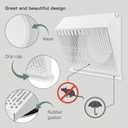 Vent Systems 8" Inch Exhaust Vent Cover with Rubber Gasket - White Galvanized Steel - Robust and Weatherproof Outdoor Air Exhaust Box - Duct or Surface Mounting - Rain and Snow Protection