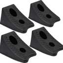 TONDA Wheel Chocks, Heavy Duty Wheel Wedge for Car, Travel Trailer, RV - 8"4.7"4.7" - 4 Pack, Black