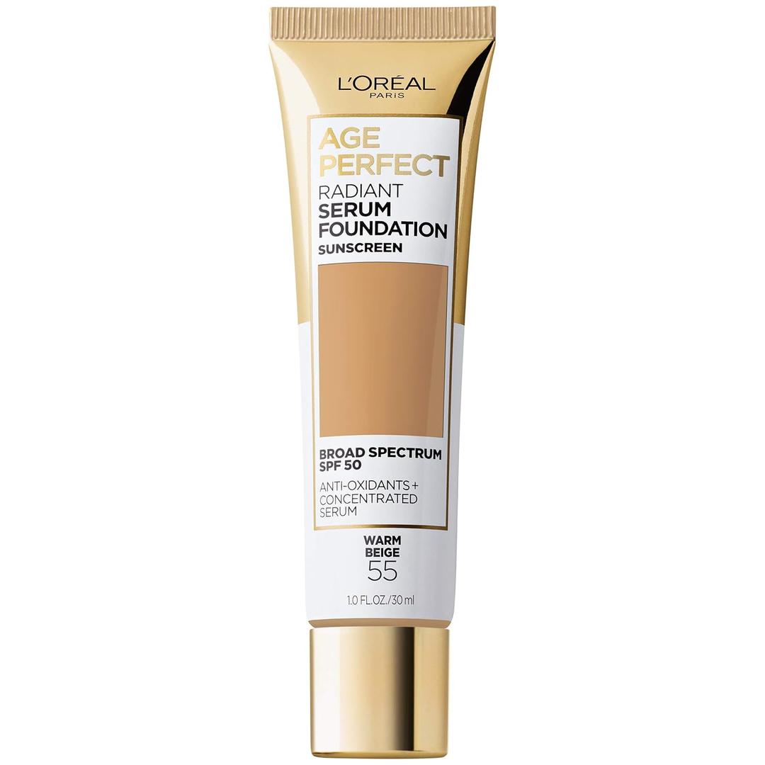 L'Oreal Paris Age Perfect Radiant Serum Foundation with SPF 50, Warm Beige, 1 Ounce