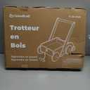 Woodtoe Wooden Baby Walker, Adjustable Speed Anti-Rollover Push Walker Toy for Babies Learning to Walk, Natural Wood Toddler Push and Pull Toys Wagon Christmas Toy for Boy Girl 12 3, 1st Birthday Gift