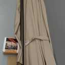 AreShark 9FT Patio Umbrella with Solar Lights, 32 Lighted Pool Umbrella w/Tilt and Crank, Outdoor Market Solar Umbrellas for Garden, Deck, Backyard, Pool and Beach, Beige
