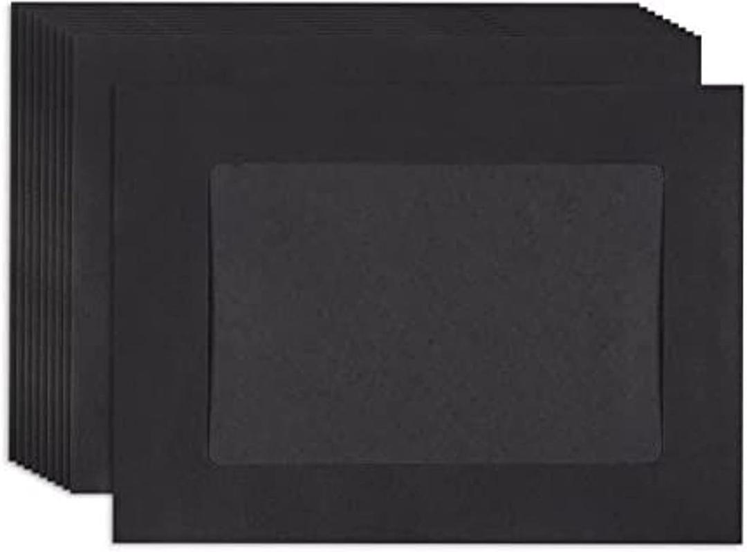 Juvale Paper Photo Frame Set - 5 x 7 In, Black, 50 Pack - Disposable Picture Frames & Wall Decor & DIY Craft Projects