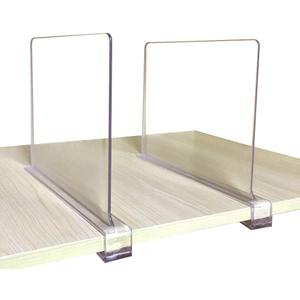 CY craft Shelf Dividers for Closets, Clear Acrylic Shelf Divider for Wood Shelves and Clothes Organizer/Purses Separators Perfect for Kitchen Cabinets and Bedroom Organizer, 2 Pieces