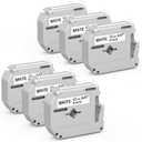 6-Pack M-K231 Label Tape 12mm 0.47 White Replacement for Brother P Touch M Tape M231 MK231 M-231 M-K231s for Brother PT-M95 PT-70BM PT-90 PT-85 PT65 45 Label Maker Refills, 6-Pack