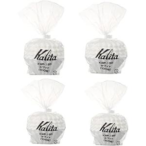 4 X Kalita:Wave Series Wave Filter KWF-155[1-2 Persons] White.100 Pieces 4-Pack Value Set (Total of 400 Sheets) #22213 Japan Import