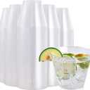 FOCUSLINE 9 oz Clear Plastic Cups, Disposable Heavy Duty Hard Plastic Cups, Reusable, 200 Count