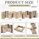 4 Piece 36'' x 6'' Stone Column Wrap with 2 Pieces 9'' x 6'' x 2'' Post Caps Faux Stone Column Wrap(Gray)