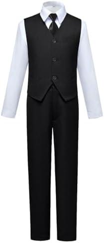 Visaccy Boys Suits Slim Fit Dress Clothes Ring Bearer Outfit 4