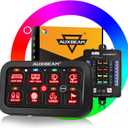 Auxbeam Switch Panel RB80 RGB 8 Gang Switch Panel Auto-Dimmable Multifunction Switch Panel w/Momentary Toggle Pulsed Memory, Aluminum Switch Panel for Truck Boat Car RV Waterproof, (RGB (No APP))