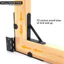 HILLMASTER 2 Set Anti Sag Gate Frame Kit Gate Corner Brace Bracket Heavy Duty Adjustable Gate Hardware with Gate Latch for Wooden Fences,Driveway Gates,Shed Doors,Corral Gates,Wood Windows