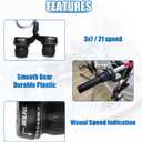 MEGHNA Bicycle 21 Speed Twist Shifter Lever 3 x 7 Speed Grip Shift Left and Right Shifting Mountain Bike Hybrid Bike Kids Bike Tricycle Gear Grip Shifter with Grips (Pair)