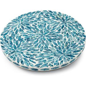 CLAYNIX Lazy Susan for Table Mother of Pearl Turntable Organizer, Wood Round Spinning Tray Rotating for Kitchen, Cabinet, Counter Spice Pantry (D 12.5 in)