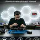 Hexagon Garage Lights: Hexagon led Gym Lights 26520LM DIY Car Detailing Ceiling LED Shop Light for Basement Warehouse Workshop Barbershop Car Care Wash Room Auto Beauty Exhibition Hall 5 Grids 6500K