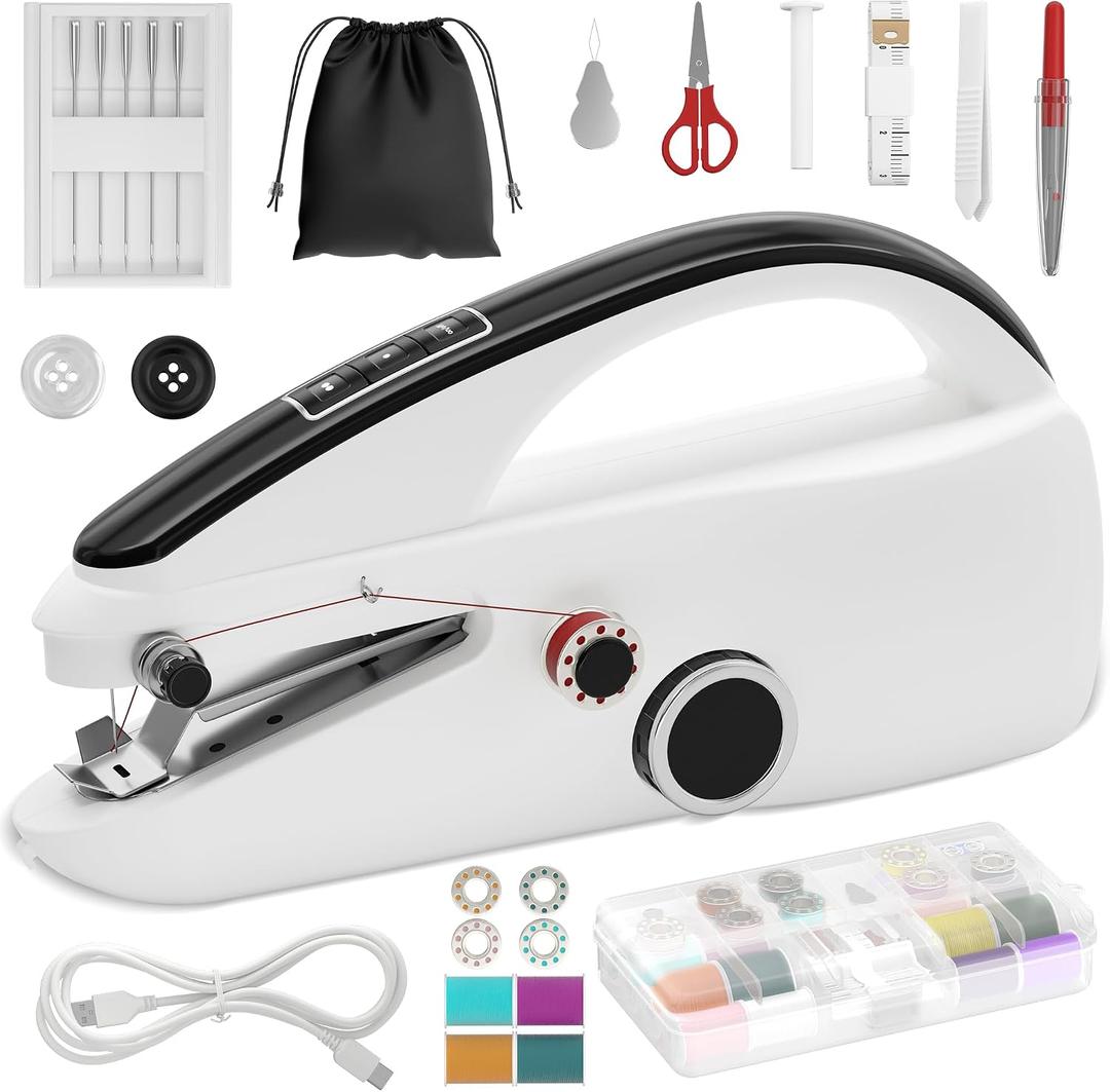 Handheld Sewing Machine Heavy Duty & Portable, 2-Speed Mini Sewing Machine with Sewing Kit & Storage Bag for Beginners, Adults, DIY, Home, Travel, Quick Clothing Repairs