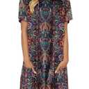 KISSMODA 2026 Tunic Dress Short Sleeve Summer Hoodies for Women Casual Long Tunics with Pockets for Leggings Thin Sweatshirt Dress XL (XL)