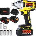 Cordless Impact Wrench, 800N.m / 590Ft-lbs 1/2" Brushless Impact Gun, 21V High Torque Power Impact Driver, 2x4.0Ah Batteries, Electric Impact Wrench for Car/Lawn Mower