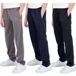 Real Essentials 3 Pack: Boys' Tricot Open Bottom Fleece-Lined Sweatpants with Pockets (Medium)