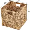 Foldable Hyacinth Storage Basket with Iron Wire Frame By Trademark Innovations (Set of 2)