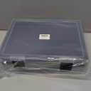 OffiXymeric Plastic Storage Bin with Clear Lid and Removable Tray, Perfect for Craft Supplies, Art Tools,Beads, Stackable Organizer with Portable Handle, Durable Design for Home or Office Use (Black)