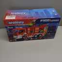 Large Fire Truck Toy with 2 Firefighters & Rescue Tools, Lights & Siren Sounds, Assemble & DIY Fire Rescue Truck Vehicle Toy for Boys Girls Christmas Birthday Gifts Kids Toys for 3 4 5 6 7 8 Years Old