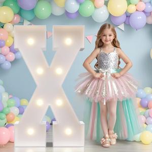 JoyMuse Marquee Letters 3 Feet Tall, Light Up Letters 3FT with Lights, Large Letters for Party, Letter X Light Up Letters for Graduation Proposal Wedding Birthday Homecoming Decorations