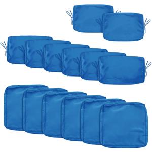 14Pcs Outdoor Cushion Covers Replacement Splashproof UV-Resistant Inelastic Covers with Zippers,25.6x25.6x4inch Patio Cushion, for 7 Pcs Outdoor Patio Furniture Sets (Dark blue, 25.6 x 25.6 x 4 inch)