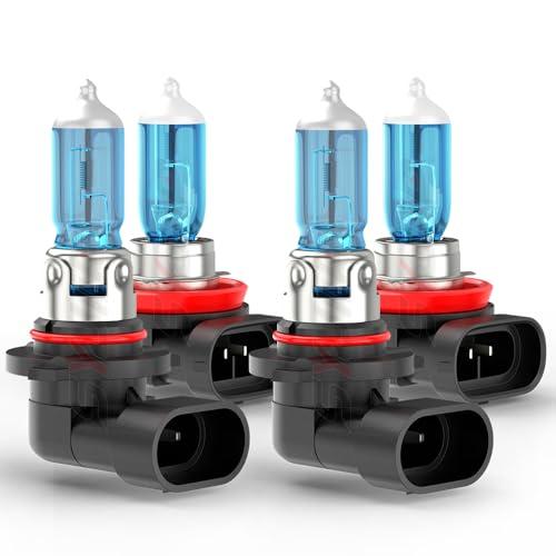 SYJIIP Upgraded Halogen Headlight Bulbs Compatible for Ford F150 f-150 2015 2016 2017 2018 2019 2020 2021 2022 2023, 9005 H11 High Low Beam Lights, 6000K White, 300% Brightness, Plug n Play, 4 PCS