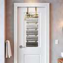 Hanging Towel Racks for Bathroom No Drill - 6-Tier Over The Door Bath Towel Storage Organizer for Small Bathrooms - Tiered Back of Door Towel Holder Hanger for Rolled Towels RV Camper Gold