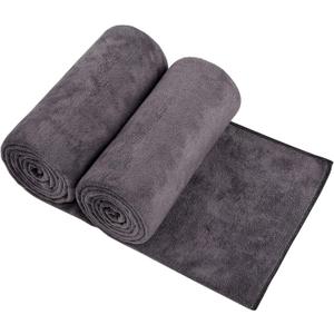 Orighty Bath Towels Pack of 2 - Soft Feel Grey Bath Towel Sets, Highly Absorbent Microfiber Towels for Body, Quick Drying, Microfiber Towel for Sport, Yoga, SPA, Fitness, (27 x 54)