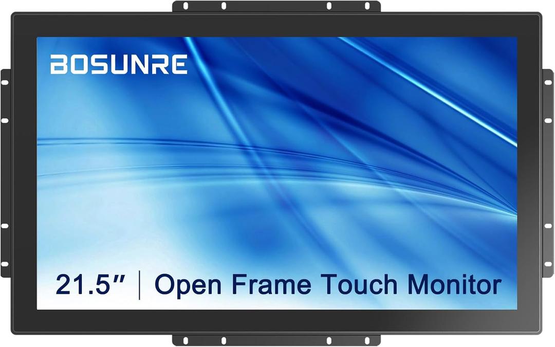 21.5 Inch FHD Capacitive Touch Screen Monitor,10-Point Multi-Touch Industrial Display with HD-MI,VGA,VESA Mounting Open Bracket Installation,Open Frame Touch Monitor