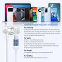 USB C Headphone for Samsung S25 S24 S23 Ultra FE S22 A55 A54 Wired Earbuds Magnetic in-Ear Type C Earphone with Mic Volume Control Stereo Noise Canceling Earbud for iPhone 17 Air 16 15 Pro Max Pixel 9