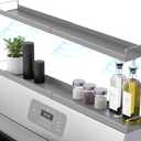 Extendable Steel Over the Stove Shelf for Back of Stove (16 to 30 Inches) Magnetic Stove Top Shelf for Kitchen Stove, Over Stove Shelf for Back of Stove - Over the Stove Spice Rack Shelf (Grey)