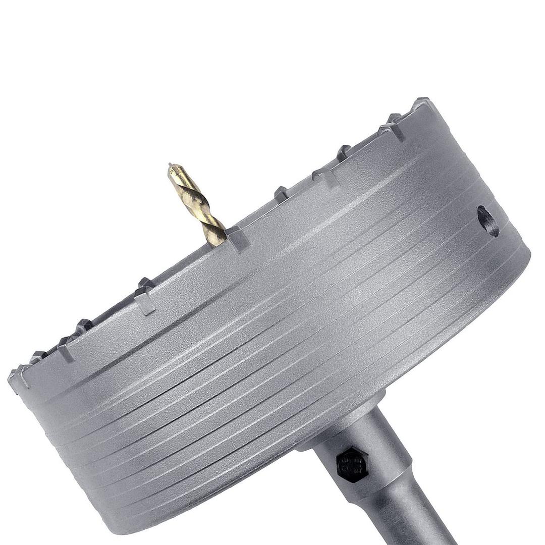 160mm / 6.3 inch Concrete Hole Saw with 220mm SDS Plus Shank Connecting Rod, Tungsten Carbide Teeth (7.7mm x 4mm) Cement Hole Saw for Concrete Cement Brick Wall Stone (160mm (6.3 inch)