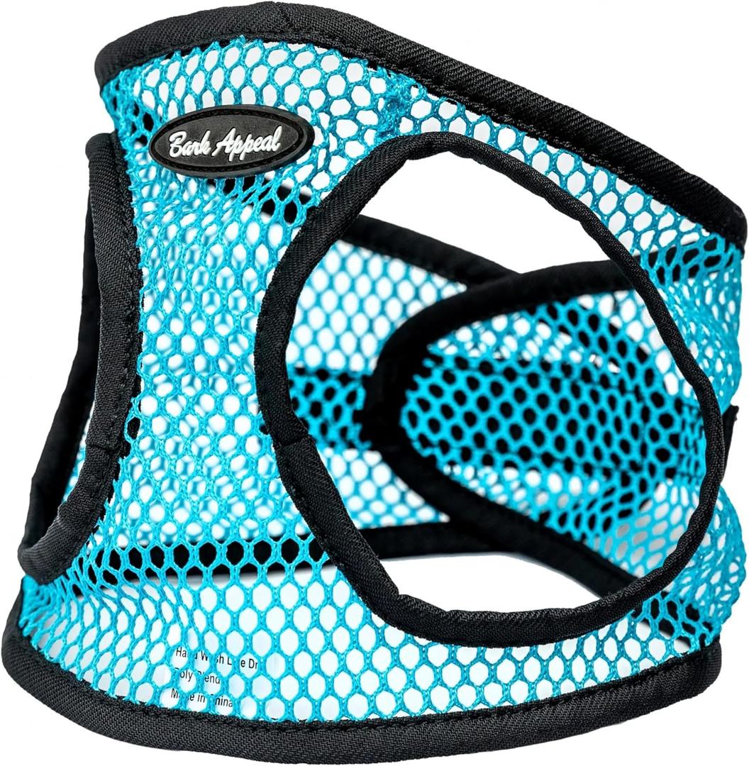 Bark Appeal Teal Netted Step-in Dog Harness for Small-Medium Pets  Updated Sizing, Remeasuring is Essential  Soft Netted Mesh  Anti-Choke with Adjustable Strap & Heavy Duty Clip  XS (XS (11.5-13 Chest))