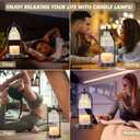 GyroVu Candle Warmer Lamp with Timer, 3-Level Dimmable Candle Lamps Vintage Glass Shade, Candle Warmer Light Wax Melt Warmer for Scented Wax, Black Warmer Lamp for Women Home Decor (2 Bulbs Included)