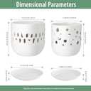 Set of 2 Orchid Pot, 5+6 Inch Orchid Pots with Holes, Orchid Pots for Repotting, Ceramic Flower Pots with Drainage and Tray, Planters for Indoor/Outdoor Plants - White