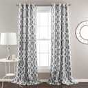 Lush Decor Edward Trellis Curtains Light Filtering Window Panel Set for Living, Dining, Bedroom (Pair), Gray, 52"W x 84"L (Grey)