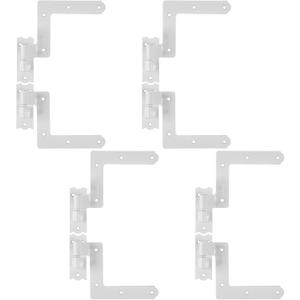 Moxweyeni 8 Pack (4 Pair) Steel Blind Shutter Hinge 1-1/16" Black Wrought Iron Shutter Lift Off Pintle Reversible Hinges for Heavy Duty Wood Frame, Brick, Doors, Window(White)