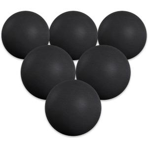 KEESHA Ceramic Fire Pit Balls, 5" Set of 6 Round Fire Spheres for Indoor and Outdoor Fire Pits or Fire Bowl, Reusable Fire Balls for Natural or Propane Fireplace, Black