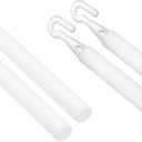 Uxcell 2Pcs 35" Blinds Wand Replacement, Blinds Tilt Wand with Hook and Grip, Vertical Blinds Rod Stick for Window Curtain Opener Accessory, White