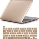 Se7enline Compatible with MacBook Pro 13 inch 2024/2023/2022/2021/2020 Case Frosted Hard Shell Cover for Mac Pro 13-inch Model M1/M2 A2338/A2251/A2289 with Touch Bar Touch ID&Keyboard Skin, Gold