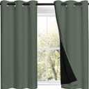 NICETOWN Dark Mallard 100% Blackout Curtains 45 inches Long, 2 Thick Layers Completely Blackout Window Treatment Thermal Insulated Lined Drapes for Small Window (1 Pair, 42 inches Width Each Panel)